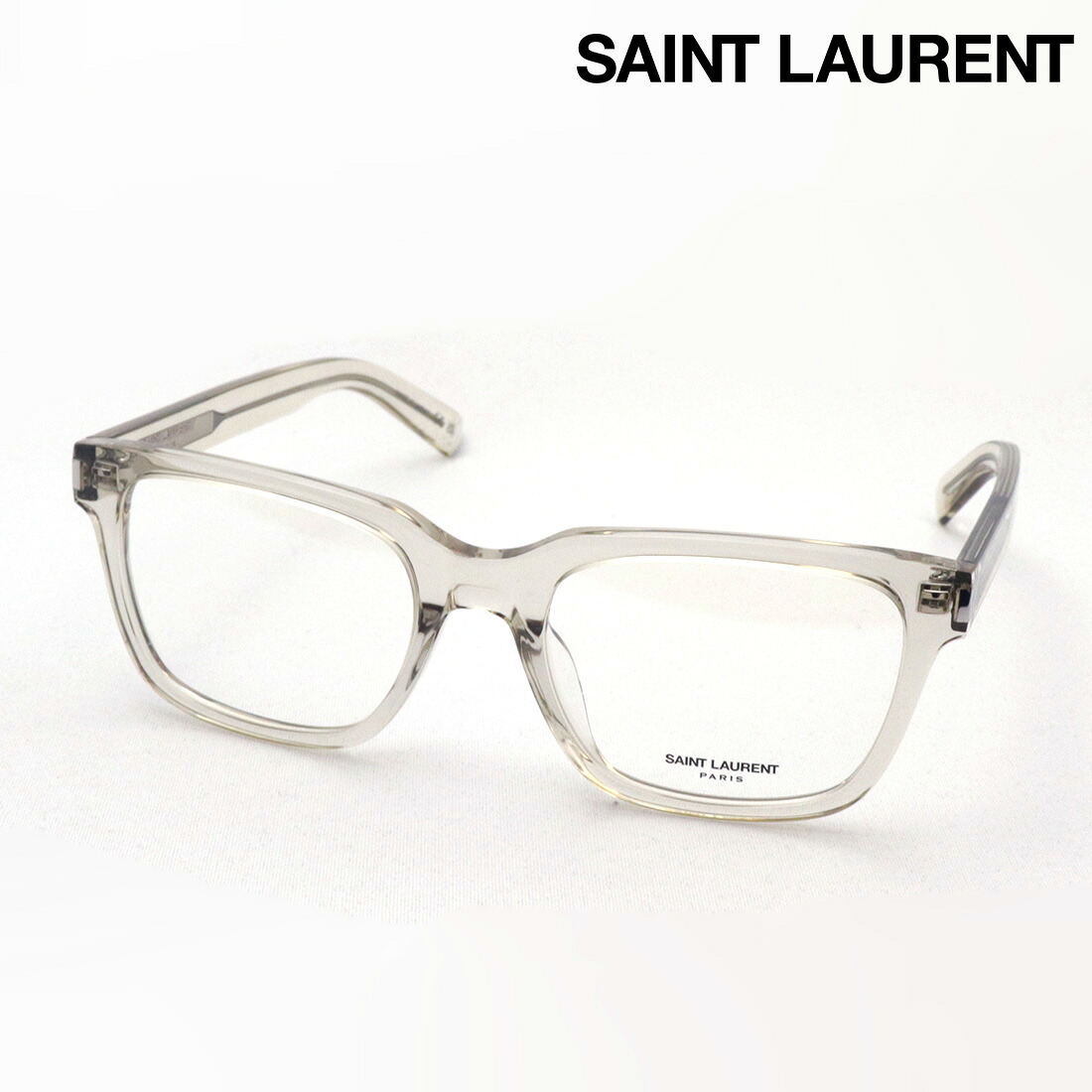 おすすめ価格 【サンローラン メガネ 正規販売店】 SAINT LAURENT SL621 003 サン ローラン 伊達メガネ 度付き ブルーライト カット 眼鏡 Made In Japan レディース メンズ スクエア ベージュ系|グラスマニア -Tokyo Aoyama-