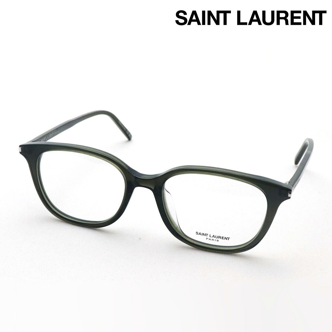 おすすめ価格 【サンローラン メガネ 正規販売店】 SAINT LAURENT SL644F 005 サン ローラン 伊達メガネ 度付き ブルーライト カット 眼鏡 Made In Italy レディース メンズ スクエア グリーン系｜グラスマニア -Tokyo Aoyama-