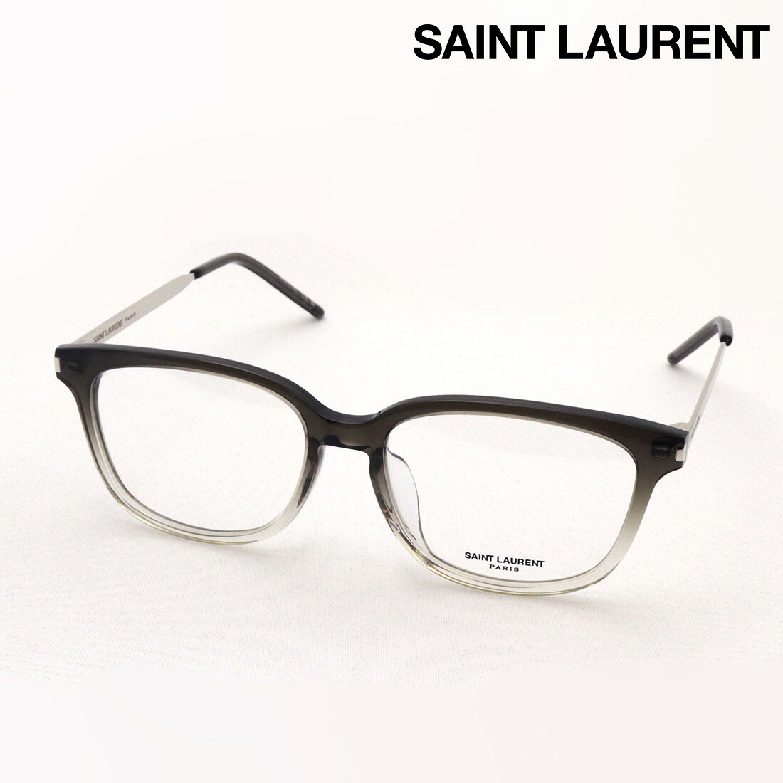 おすすめ価格 【サンローラン メガネ 正規販売店】 SAINT LAURENT SL648F 004 サン ローラン 伊達メガネ 度付き ブルーライト カット 眼鏡 Made In Italy レディース メンズ スクエア グレー系|グラスマニア -Tokyo Aoyama-