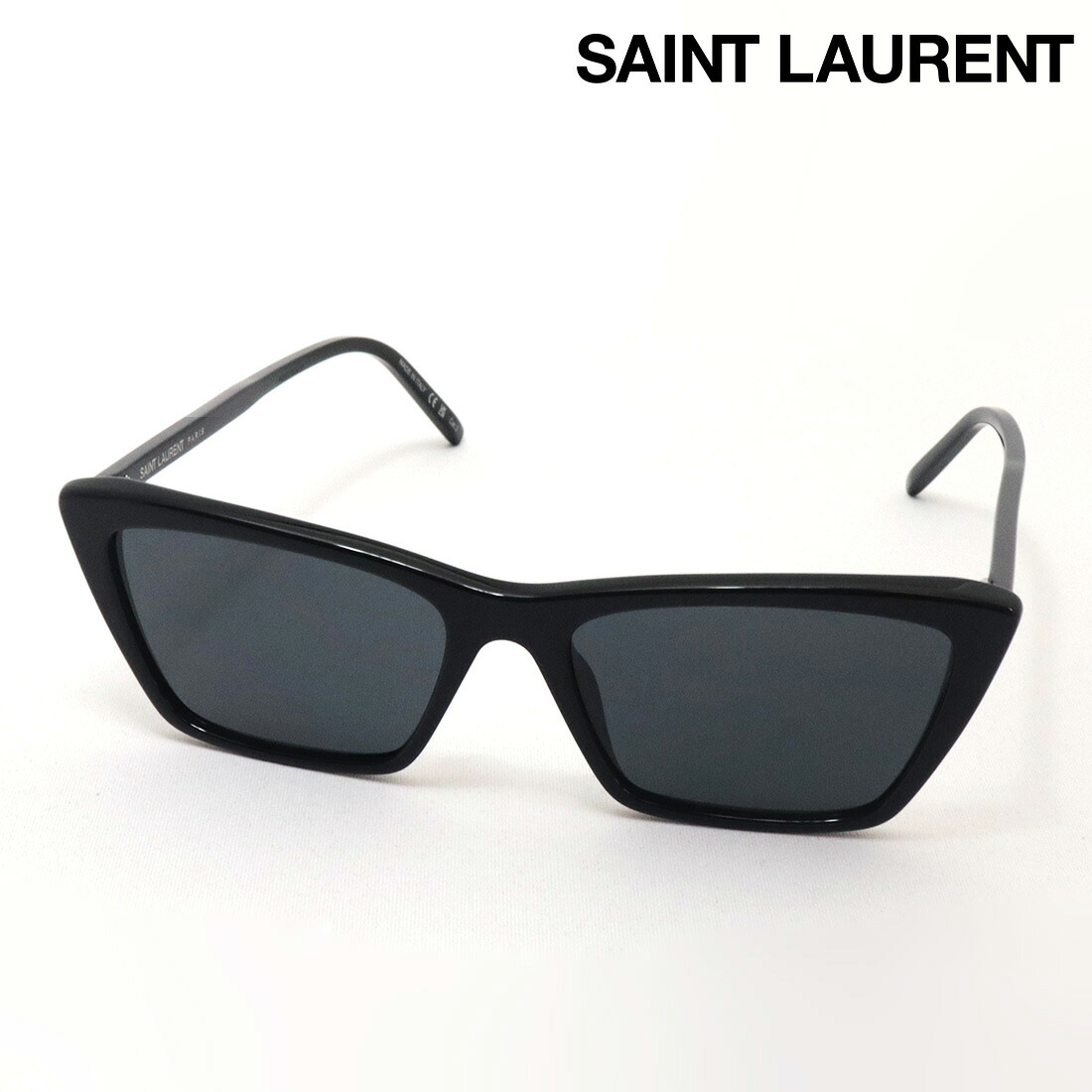 NewModel 【サンローラン サングラス 正規販売店】 SAINT LAURENT サン ローラン SL737 MICA THIN 001 LOGO Made In Italy レディース フォックス ブラック系