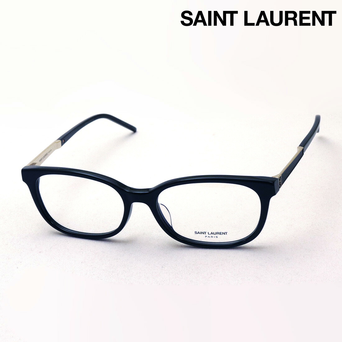 おすすめ価格 【サンローラン メガネ 正規販売店】 SAINT LAURENT SL M74F 002 サン ローラン 伊達メガネ 度付き ブルーライト カット 眼鏡 黒縁 スクエア ブラック系｜グラスマニア -Tokyo Aoyama-