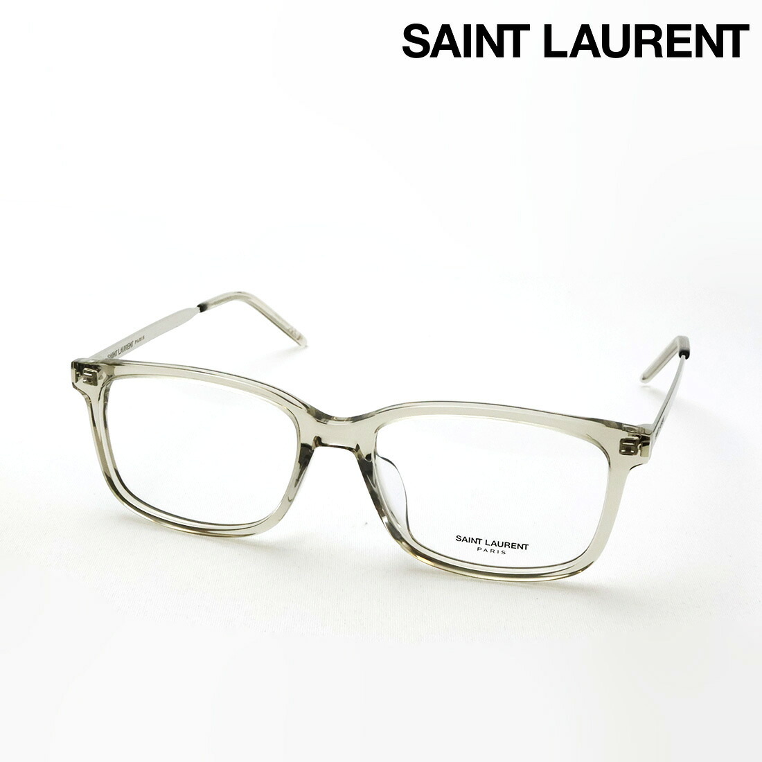 NewModel 【サンローラン メガネ 正規販売店】 SAINT LAURENT SL684F 003 55 伊達メガネ 度付き ブルーライト カット 眼鏡 Made In Italy レディース メンズ スクエア ベージュ系｜グラスマニア -Tokyo Aoyama-