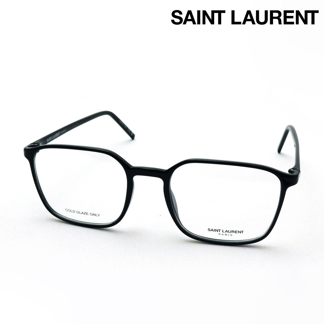 NewModel 【サンローラン 眼鏡 置き目売りわたす店】 SAINT LAURENT SL845 001 52 LOGO サン ローラン 伊達眼鏡 度付き添い人 青色ともし火 撥ね除ける メガネ Made In Italy メンズ 四角い 黒いこと系 バッグ・小物・ブランド雑貨-眼鏡