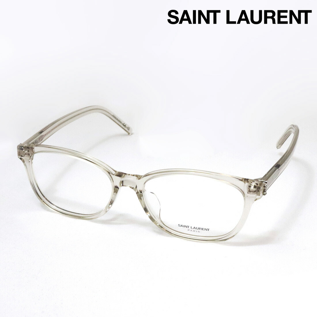 NewModel 【サンローラン メガネ 正規販売店】 SAINT LAURENT SL M141/F 006 MONOGRAM サン ローラン 伊達メガネ 度付き ブルーライト カット 眼鏡 Made In Italy レディース スクエア クリア系