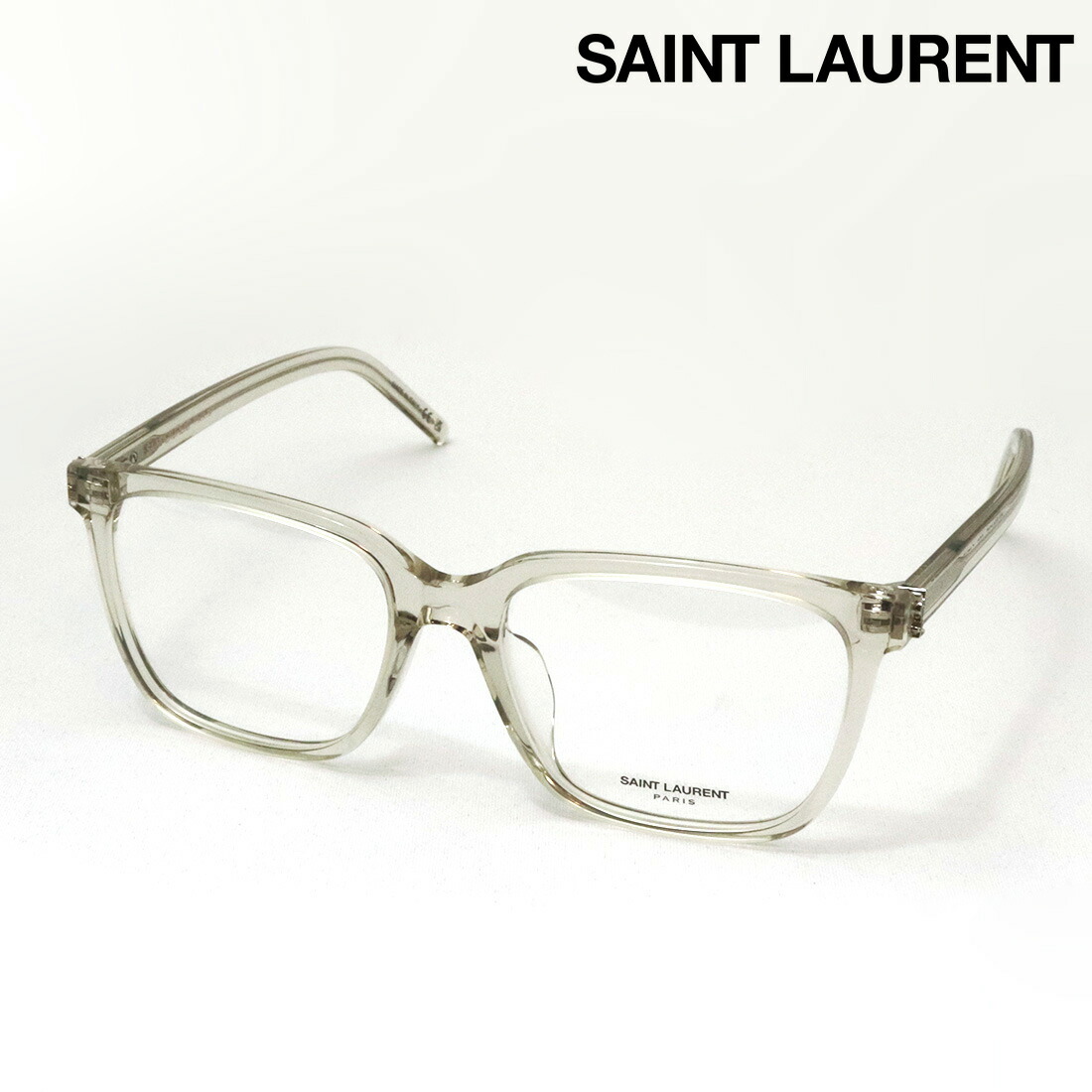 NewModel 【サンローラン メガネ 正規販売店】 SAINT LAURENT SL M142/F 003 MONOGRAM サン ローラン 伊達メガネ 度付き ブルーライト カット 眼鏡 Made In Italy レディース スクエア クリア系