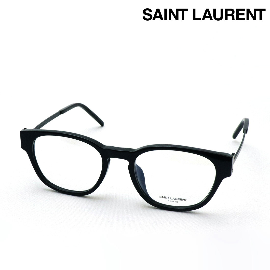 NewModel 【サンローラン メガネ 正規販売店】 SAINT LAURENT SL M48O_D/FN 001 51 MONOGRAM サン ローラン 伊達メガネ 度付き ブルーライト カット 眼鏡 Made In Italy レディース ボストン ブラック系 38,610円