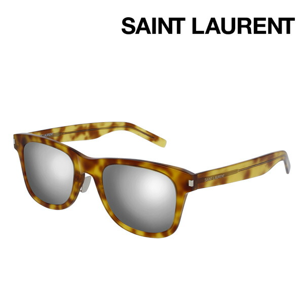 おすすめ必要経費 【サンローラン 黒眼鏡 置き目売りわたす店】 SAINT LAURENT サン ローラン SL51F SLIM 004 銀鏡 シェイプ