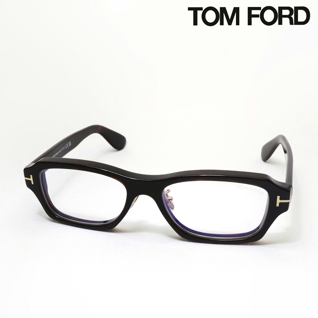 【トムフォード メガネ 正規販売店】 TOM FORD TF6113-D-B 052 56 伊達メガネ 度付き ブルーライト カット 眼鏡 Made In Italy スクエア トータス系