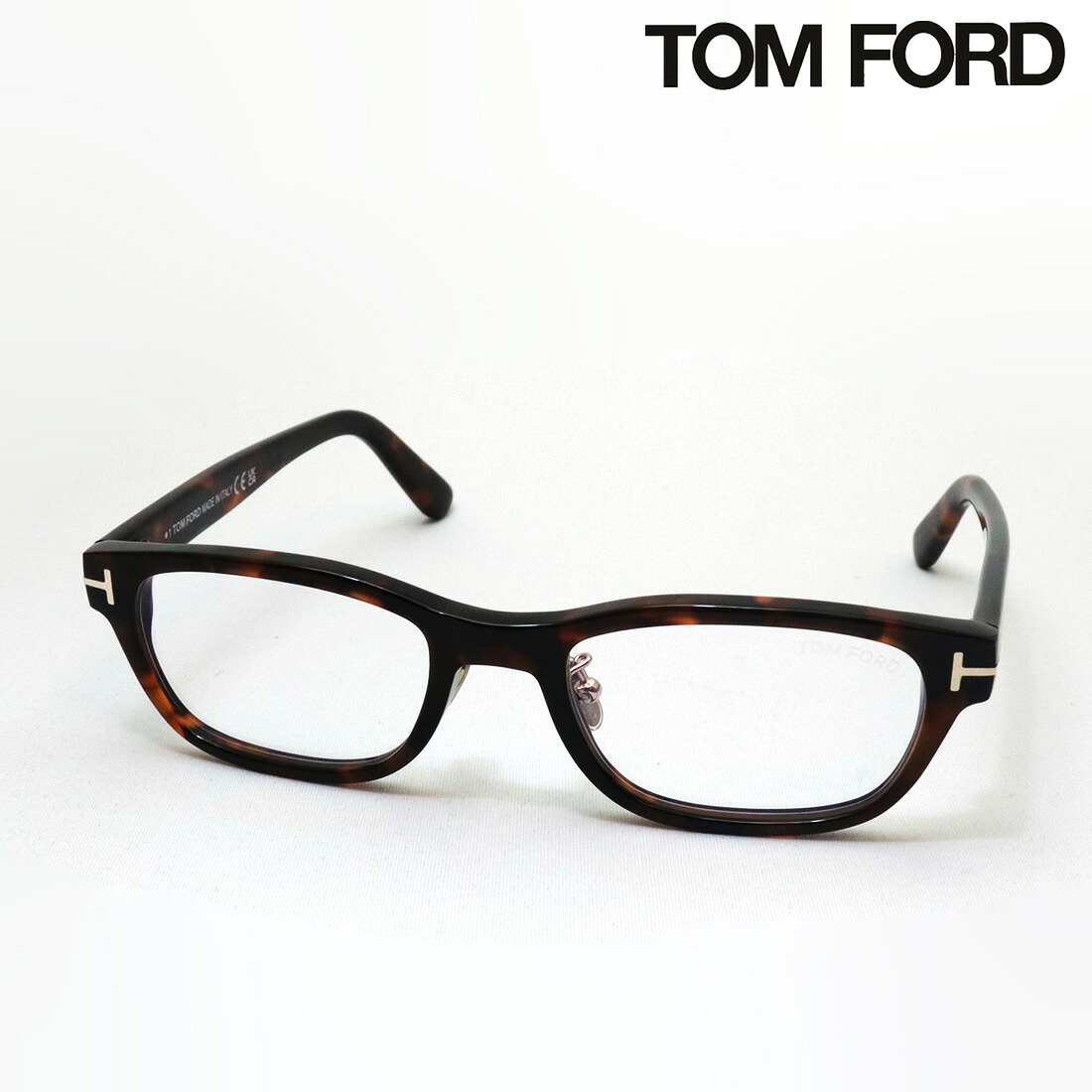 【トムフォード メガネ 正規販売店】 TOM FORD TF6115-D-B 052 52 伊達メガネ 度付き ブルーライト カット 眼鏡 Made In Italy スクエア トータス系