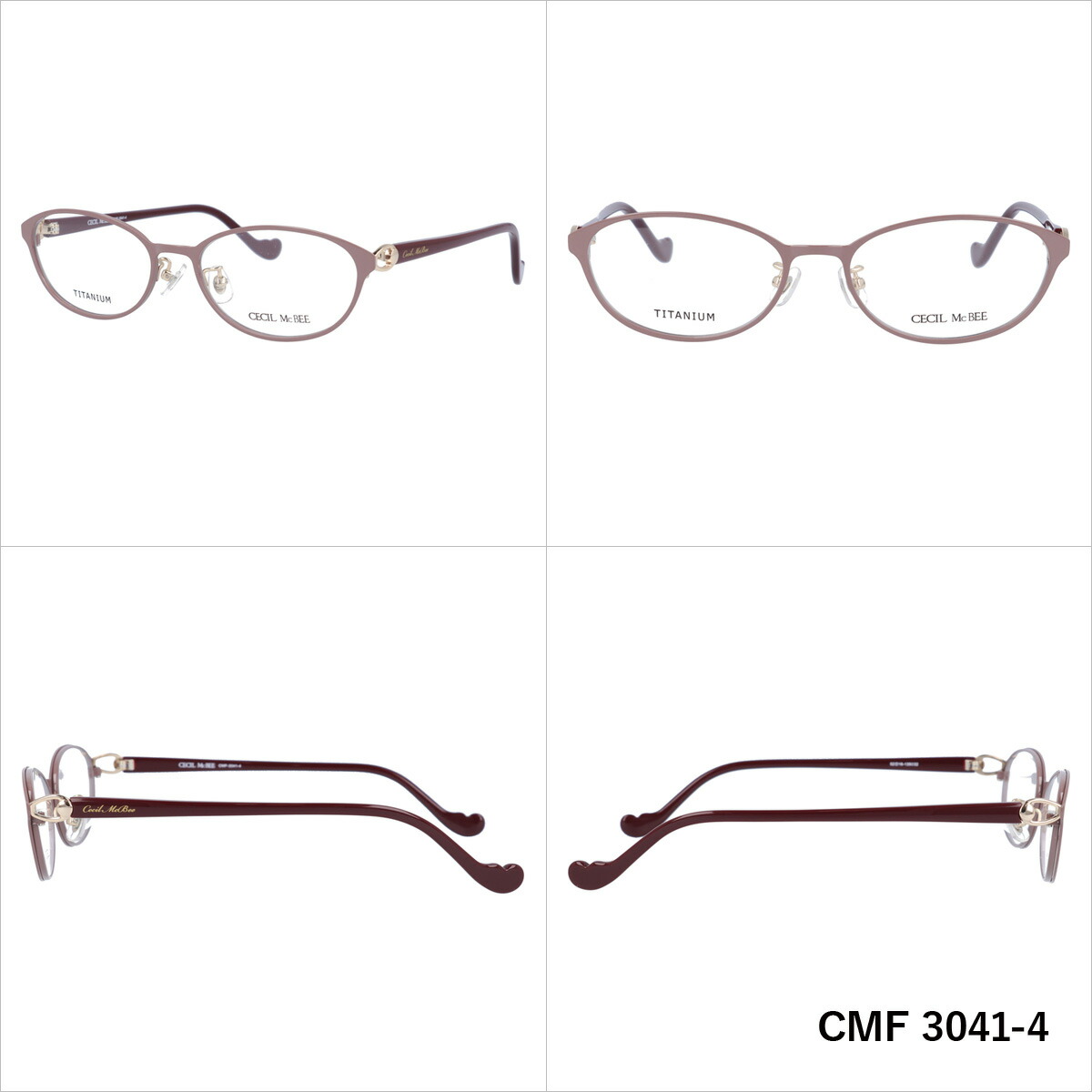 セシルマクビー メガネフレーム Cmf Mcbee 伊達メガネ Cecil Mcbee 眼鏡 Cmf 3041 全4カラー 52サイズ オーバル レディース 眼鏡達人セシルマクビー Cecil Mcbee メガネフレーム 調整可能ノーズパッド クリングス レディース