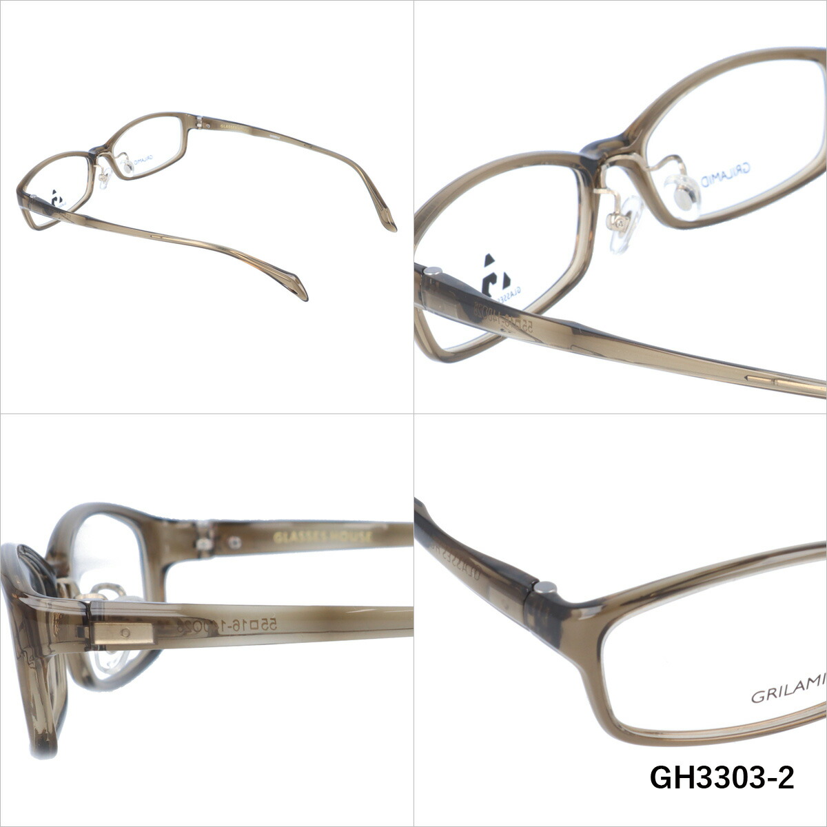 メガネ 眼鏡 度付き 度なし おしゃれ GLASSES HOUSE グラスハウス GH 3303 全4色 55サイズ オーバル型 メンズ レディース  UVカット 紫外線 ブランド サングラス 伊達 ダテ 老眼鏡 PCレンズ カラーレンズ 遠近両用対応可能 ラッピング無料 本日限定