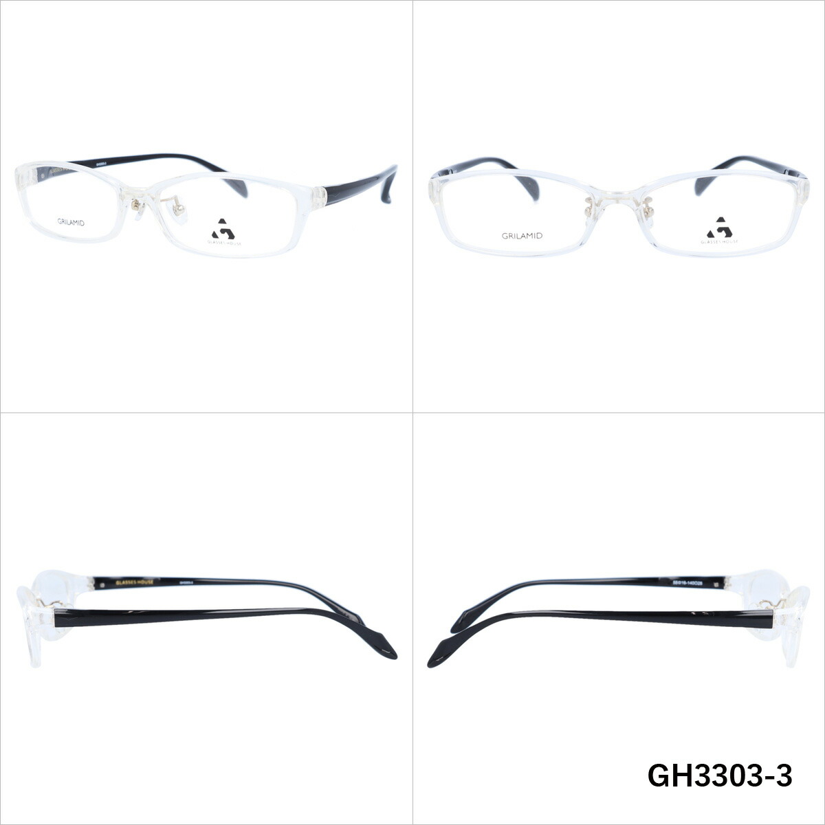 メガネ 眼鏡 度付き 度なし おしゃれ GLASSES HOUSE グラスハウス GH 3303 全4色 55サイズ オーバル型 メンズ レディース  UVカット 紫外線 ブランド サングラス 伊達 ダテ 老眼鏡 PCレンズ カラーレンズ 遠近両用対応可能 ラッピング無料 本日限定