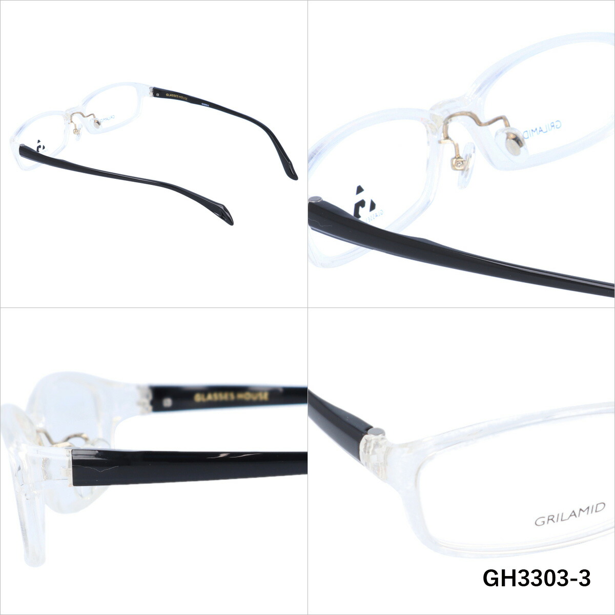 メガネ 眼鏡 度付き 度なし おしゃれ GLASSES HOUSE グラスハウス GH 3303 全4色 55サイズ オーバル型 メンズ レディース  UVカット 紫外線 ブランド サングラス 伊達 ダテ 老眼鏡 PCレンズ カラーレンズ 遠近両用対応可能 ラッピング無料 本日限定