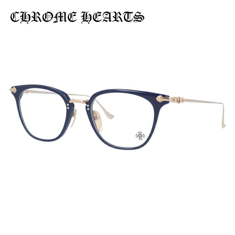 人気殺到大特価のクロムハーツ Chrome Hearts メガネフレーム 調整可能ノーズパッド クリングス ユニセックス メンズ レディース 日本製 フローラル インディゴ色 度付き 伊達 Pc スマホ レンズ付 クロムハーツ メガネフレーム 伊達メガネ Chrome Hearts Shagass 51
