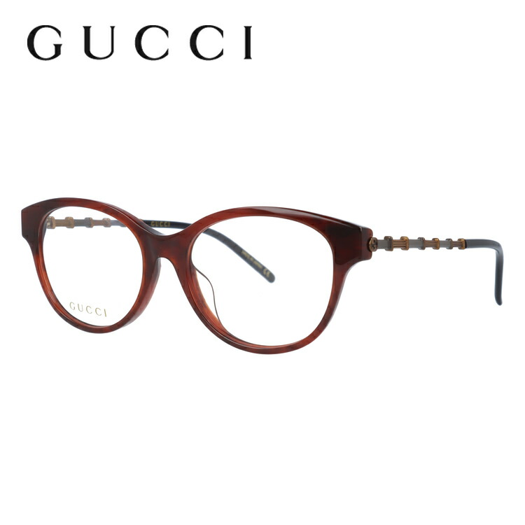 グッチ メガネフレーム 伊達メガネ アジアンフィット Gucci Gg0658oa 002 53サイズ ウェリントン ユニセックス メンズ レディース メタル バンブー Novix Com