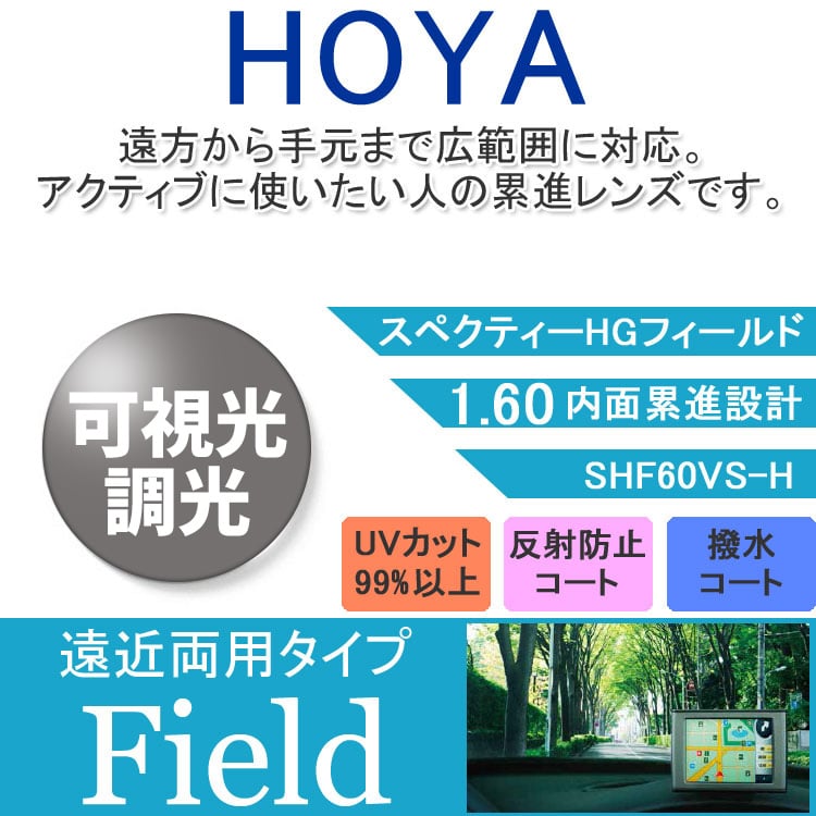 楽天市場】【度付き / 遠近 調光 カラーレンズ】HOYA 内面累進