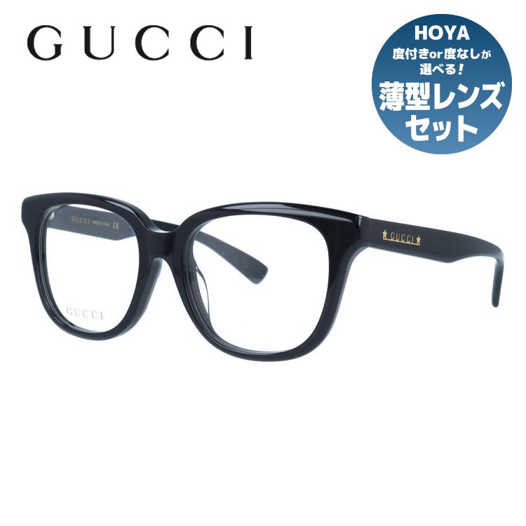 【お買い物マラソン対象】グッチ メガネフレーム 伊達メガネ アジアンフィット GUCCI GG1173OA 001 53サイズ ウェリントン型 ユニセックス メンズ レディース|眼鏡達人