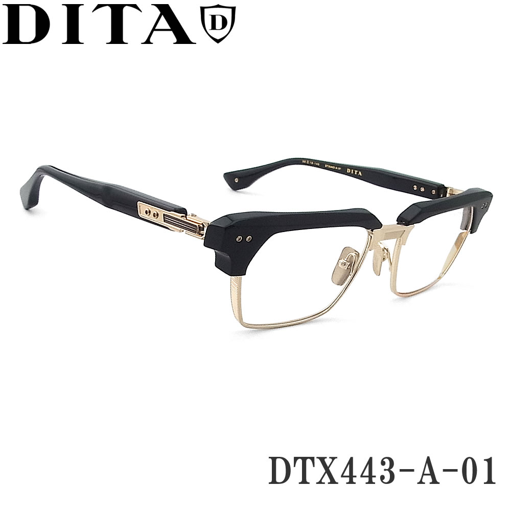 ディータ DITA 眼鏡 DTX443-A-01  【STATESMAN-SEVEN】 メガネ 黒いこと×白いことゴールド メンズ 成人男性 日本製 Black /White Gold ステイツマン-七つ