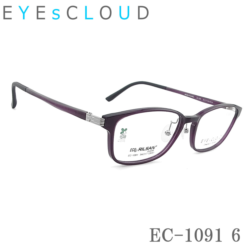 EYEs CLOUD アイクラウド 眼鏡 ひな形 EC-1091 Col.6 メガネ 軽さ 伊達眼鏡 度付き添い人 パープル メンズ