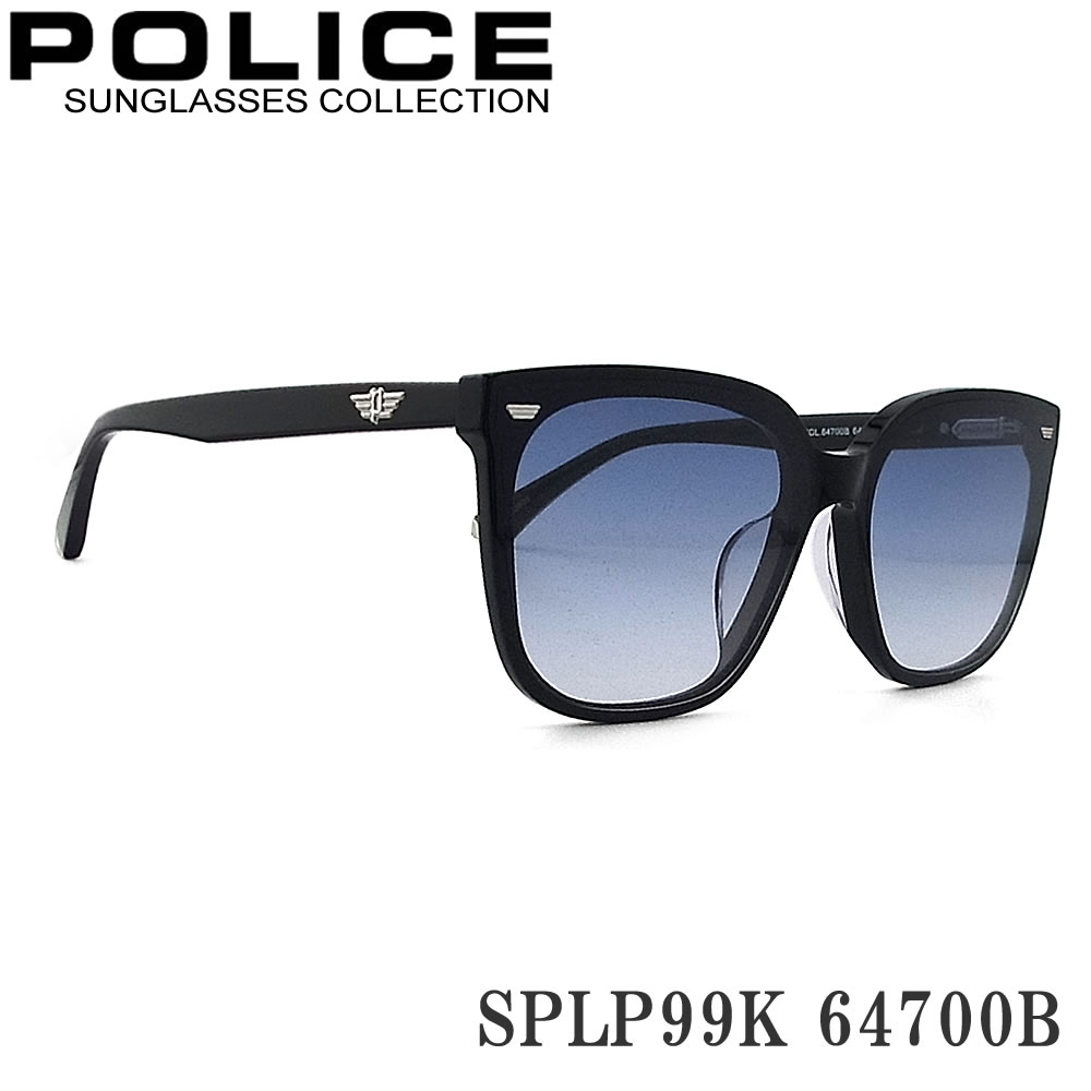 POLICE ポリス SPLP99K-64700B サングラス Shiny Black メンズ・レディース  アセテート フルリム splp-99k