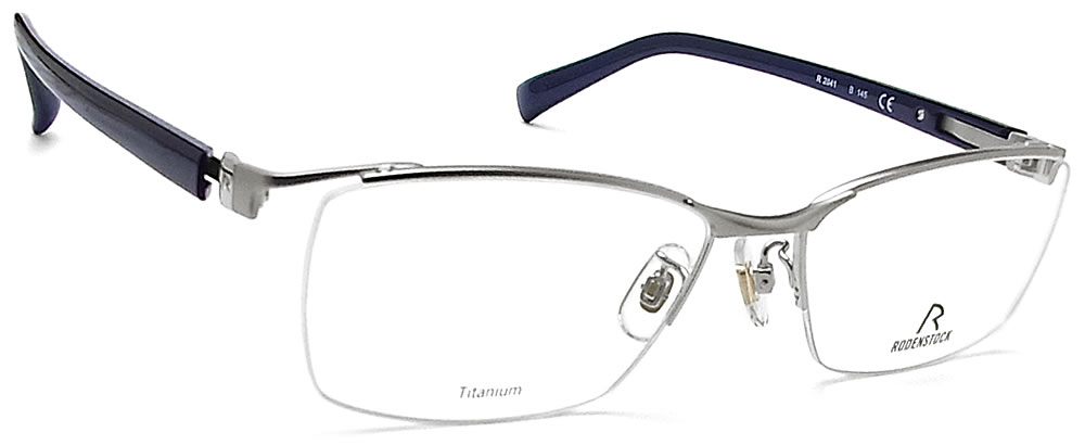 最高級のスーパー Rodenstock ローデンストック 紳士 男性 メンズ マットシルバー 遠近両用 度付き 伊達メガネ ブランド 眼鏡 R41 B メガネ 眼鏡