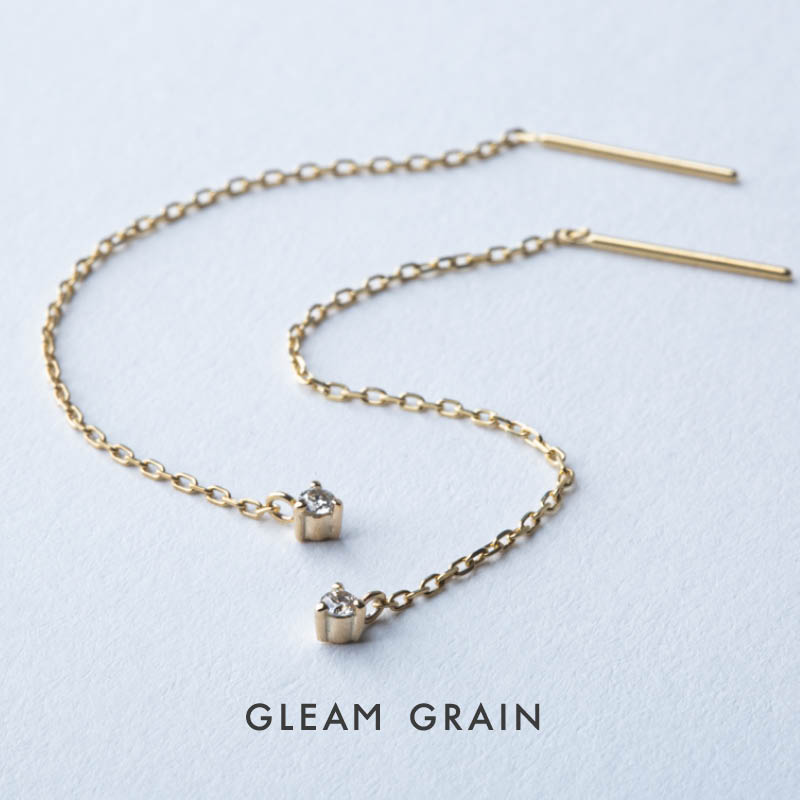 【受注生産】ピアス K10 10K 10金 イエローゴールド YG レディース ダイヤモンド GLEAM GRAIN グリームグレイン 華奢 普段使い プレゼント ギフト 誕生日 誕生石 人気 送料無料 おしゃれ かわいい 安心の日本製 グリームグレイン