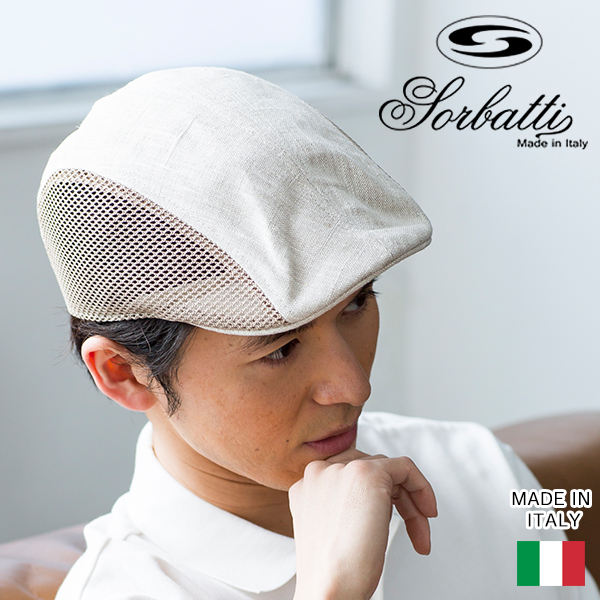 【楽天市場】イタリア製リネンサイドメッシュハンチング[Sorbatti/ソルバッティ][メンズ 帽子 ハンチング帽 男性 彼氏 おしゃれ