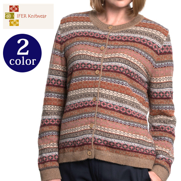 楽天市場 送料無料 アルパカレディースフェアアイルカーディガン Ifer Knitwear アイファーニットウェア レディース ニット ペルー セーター カーディガン フェアアイル グレンフィールド 名入れギフト豊富 グレンチェック
