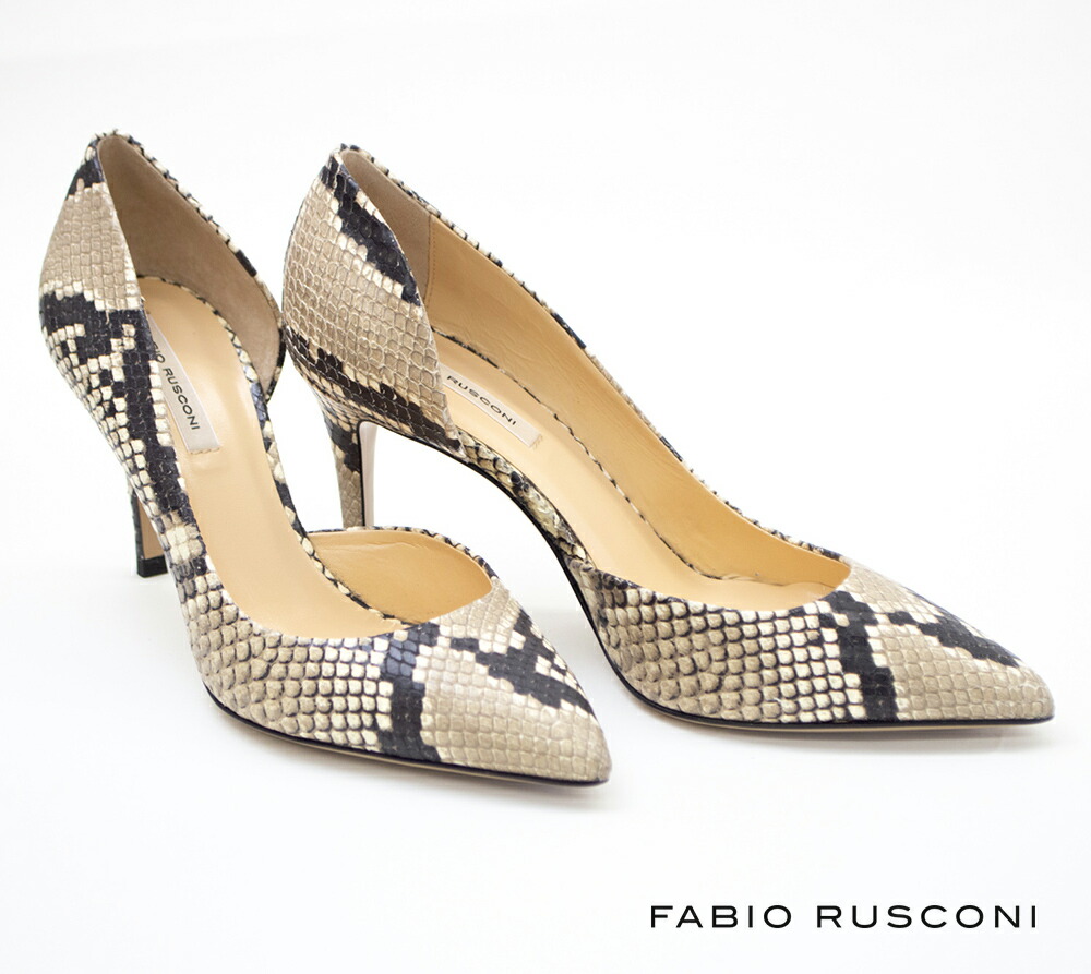FABIO RUSCONI ファビオルスコーニ ポインテッドトゥ パンプス MILITO /  PITONE パイソン8糎踵 はいり込む式 卒式 入園式 卒園式 セミフォーマル お祝い 事務室 通い 御召しもの吊りひも オケージョン ハレノヒ fabio rusconi