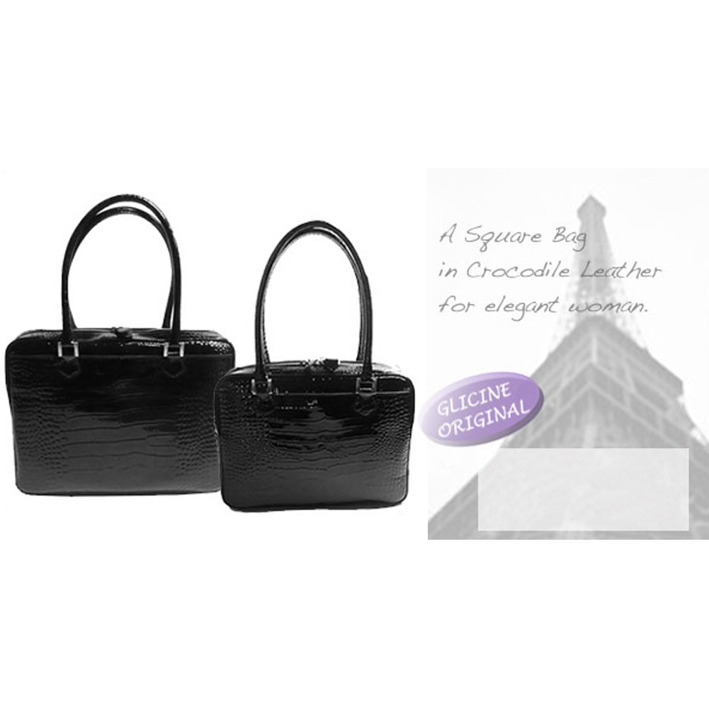 エナメルクロコ型押しa4サイズスクエアショルダー Capaf カパフ 彼女 妻 バッグ 女性 人気 コーデ Glicine