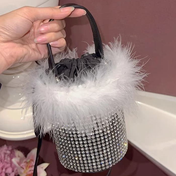 希少✨極美品✨Cosette？パールパーティーバッグ　シルバー　スワロフスキー レディースネックレス パールネックレス 小豆チェーン シルバー