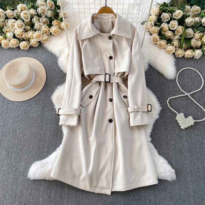 楽天市場】コート トレンチ 襟 ゼブラ柄 ベルト 長袖 Aライン コート