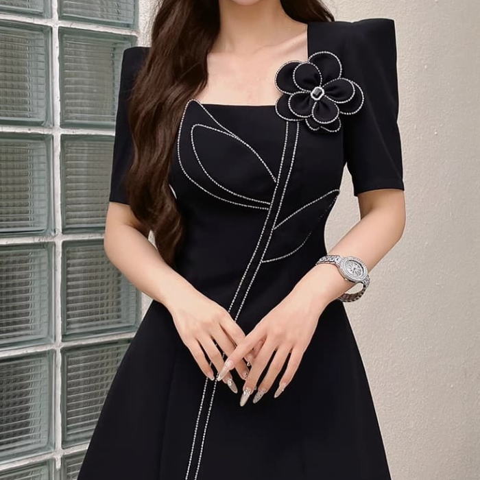 【PATOU】バルーンスリーブ Vネック ミニドレス PATOU バルーンスリーブ Vネックミニドレス (PATOU/ワンピース
