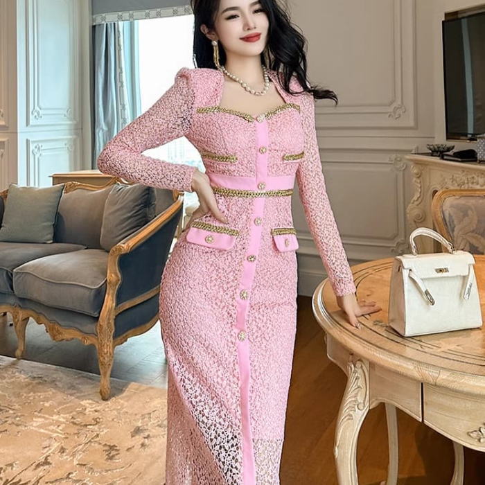 美品bijouピンク レース ワンピース pd3867-1.jpg