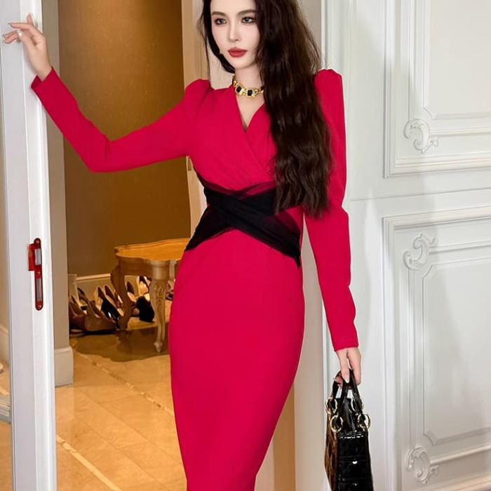 楽天市場】レディース vネック ワンピース チュール レース