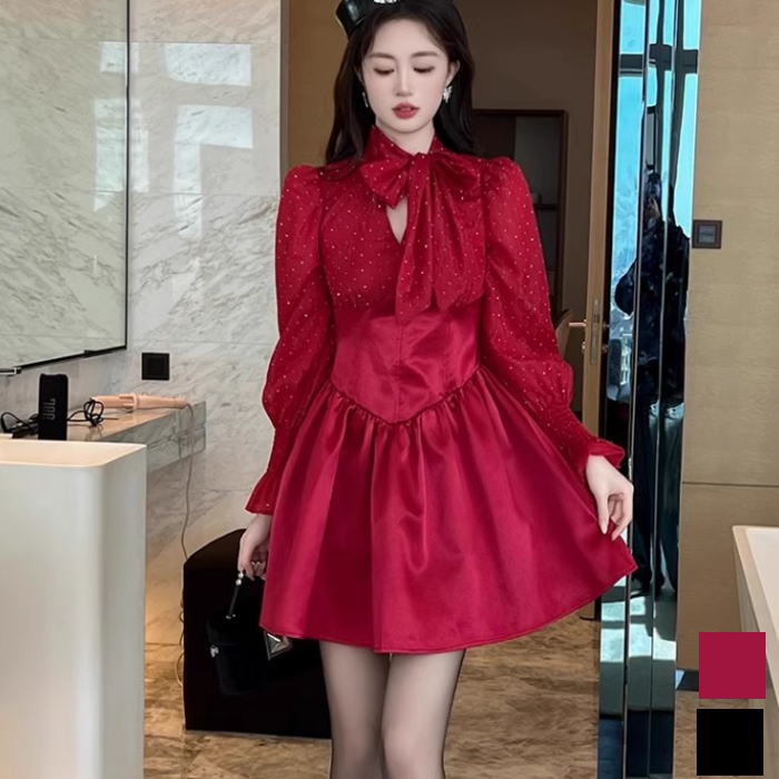 楽天市場】☆セレクト☆フェミニン ワンピース フリル サテン