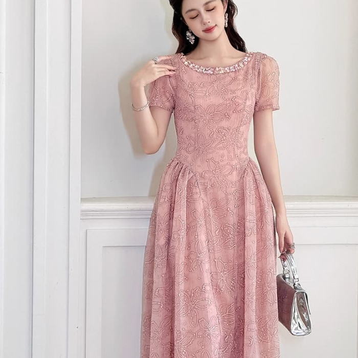 13万✨美品 フォクシー Vバロンワンピース Aライン 19年 ピンク 40 13万✨美品 フォクシー Vバロンワンピース Aライン 19年 ピンク 40