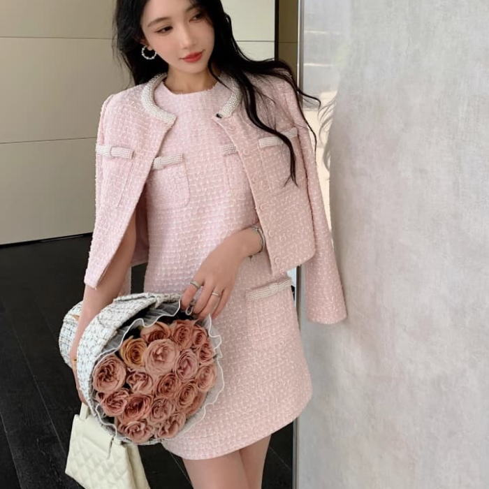 美品✨23区 ワンピーススーツ セットアップ ノーカラー ラメツイード 38 楽天市場】ワンピースセットアップ ノーカラー ラメ ツイード