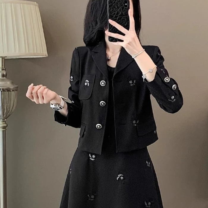 美品✨23区 ワンピーススーツ セットアップ ノーカラー ラメツイード 38 23区 ワンピースセットアップスーツ シルク ラメツイード ノー