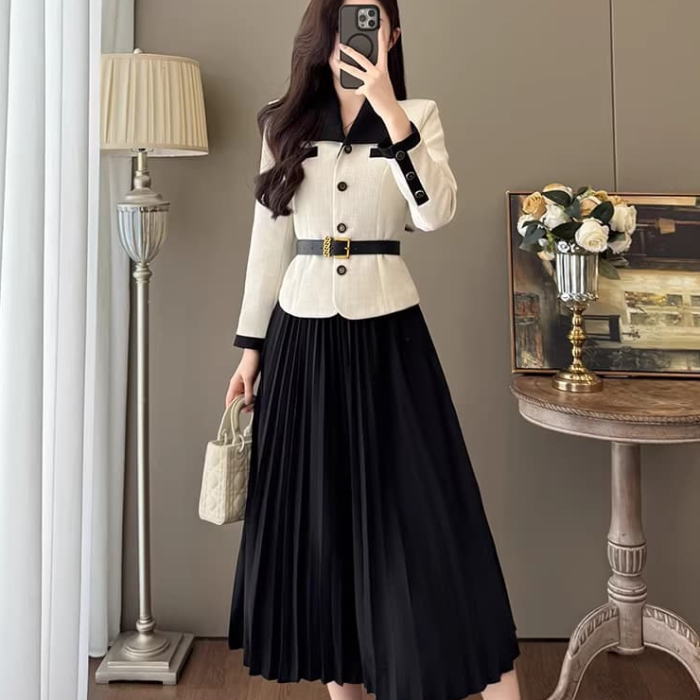 冬新作「単品で着ても存在感あり」ジャケット 長袖 スカート プリーツ ミニ セットアップ レディース 2点セット 前開き ボタン ガンフラップ エポレット ストームシールド ボックスプリーツ 一体型ベルト バックゴム ファスナー 裏地 中厚手 秋 冬 楽天市場】セットアップ レディース スカート スタンドカラー リボン