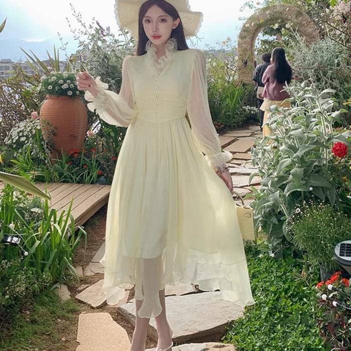 楽天市場】ワンピース レディース きれいめ シフォン レース