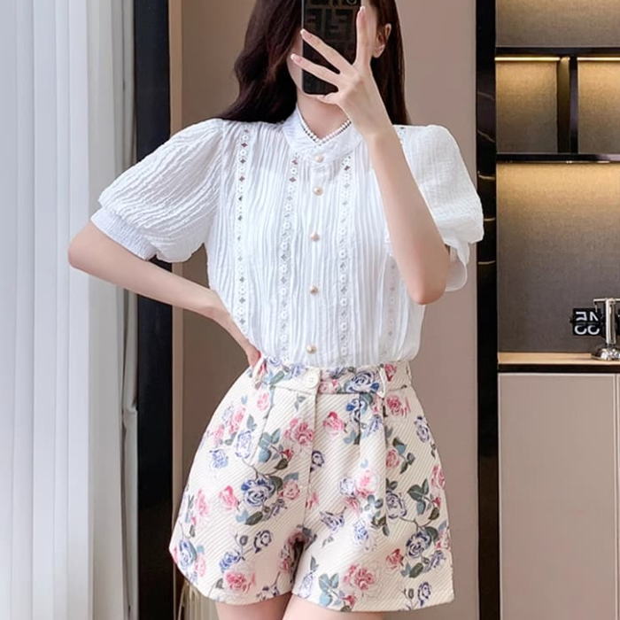 セットアップ ノースリーブトップス パンツ 花柄 エレガント 夏 セットアップ 花柄トップスとスカート上下セット アシンメトリー