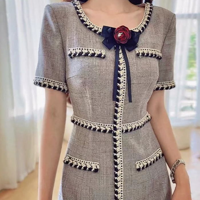 楽天市場】ワンピース Vネック フリル ラインストーン ビーズ