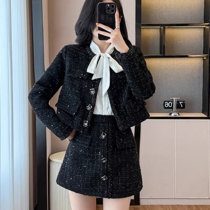 アドミラル　新品タグ付きシャツ　スカート　２点セット ビジネスから就活まで】マイナビコラボ 黒無地タイトスカート