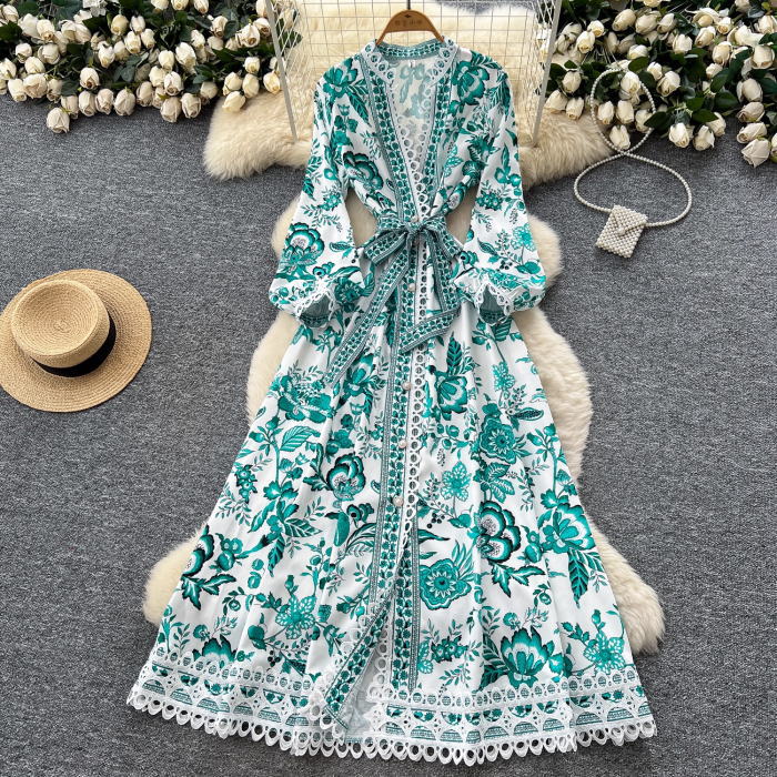 楽天市場】ワンピース ペイズリー柄 Vネック フリル ベルト