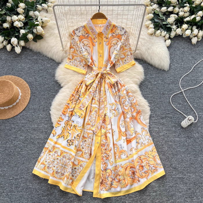 ✨️美品✨️PALAVA パラバ ワンピース オレンジ系カラー 花柄 M Aライン A08783EW01767_fw_thumbM.jpg