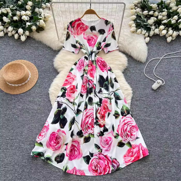 楽天市場】ワンピース 花柄 ノースリーブ Aライン ロング ワンピース