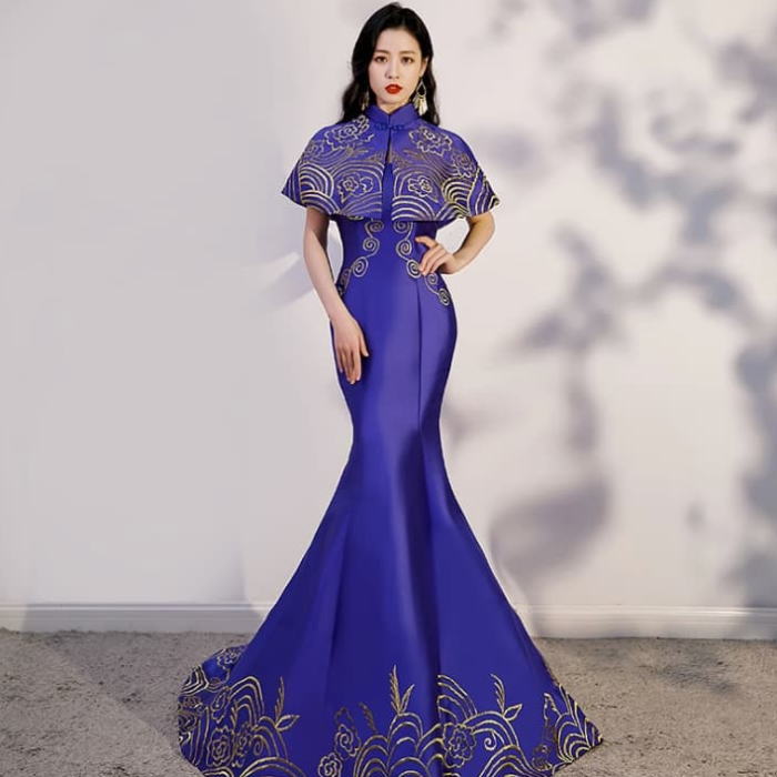 楽天市場】ALICE カラードレス チャイナカラー 刺繍 ラインストーン