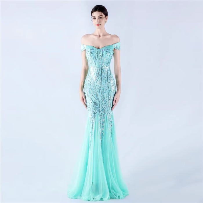 楽天市場】ALICE カラードレス オフショルダー スパンコール ドレープ