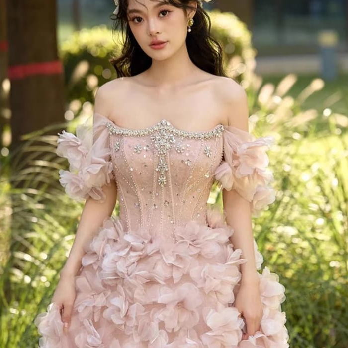 ピンク フラワー装飾 ロングドレス 楽天市場】ANGEL カラードレス 新作 花柄 フラワー チュール A